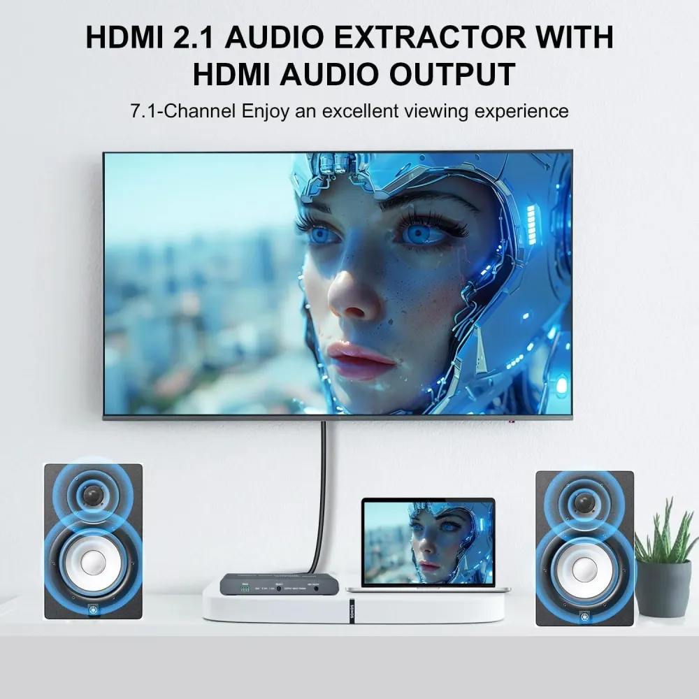 NÖRDIC 8K 60Hz HDMI 2.1 Extractor HDMI/S/PDIF/Coaxial/AUX