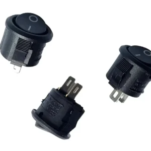 On/Off vippe kontakter SPST 2-benet 16mm rund onyx 250VAC 3A bil båd 12V