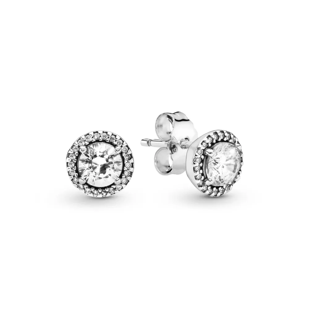 Pandora - Runde Halo ørestikker i sterling sølv - 296272cz*