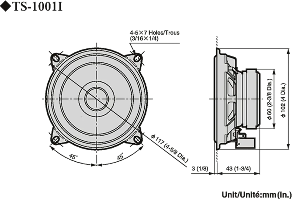 Pioneer TS-1001i Bilhøjttalersæt (10cm, 4")