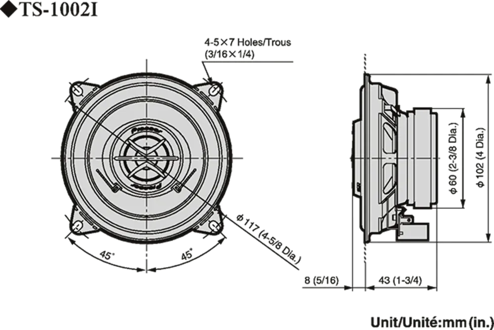 Pioneer TS-1002i Bilhøjttalersæt (10cm, 4")