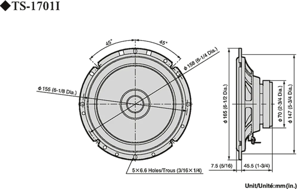 Pioneer TS-1701i Bilhøjttaler (17cm, 6,5")