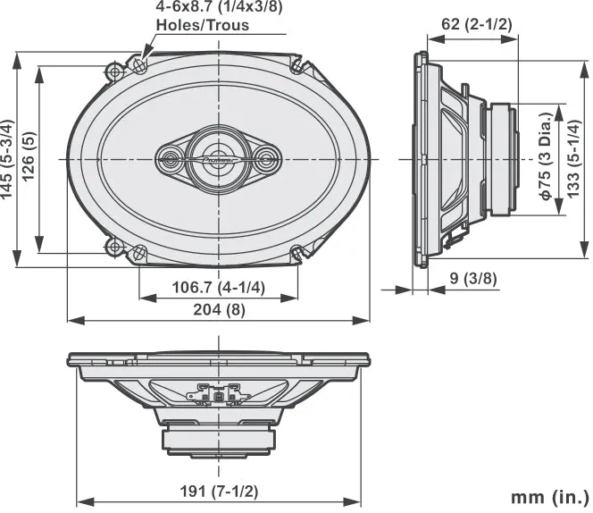 Pioneer TS-A6881F Bilhøjttaler (350W, 6"x8")