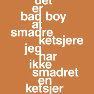 plakat: det er bad boy at smadre ketsjere og jeg har ikke smadret en ketsjer - rumba coral 60
