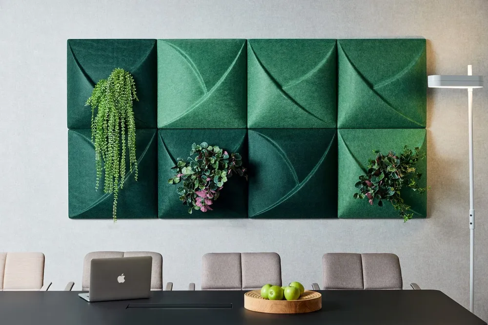 PlantPanel Slice akustik vægpanel til plante, flere farver - 58x58 cm Cyan