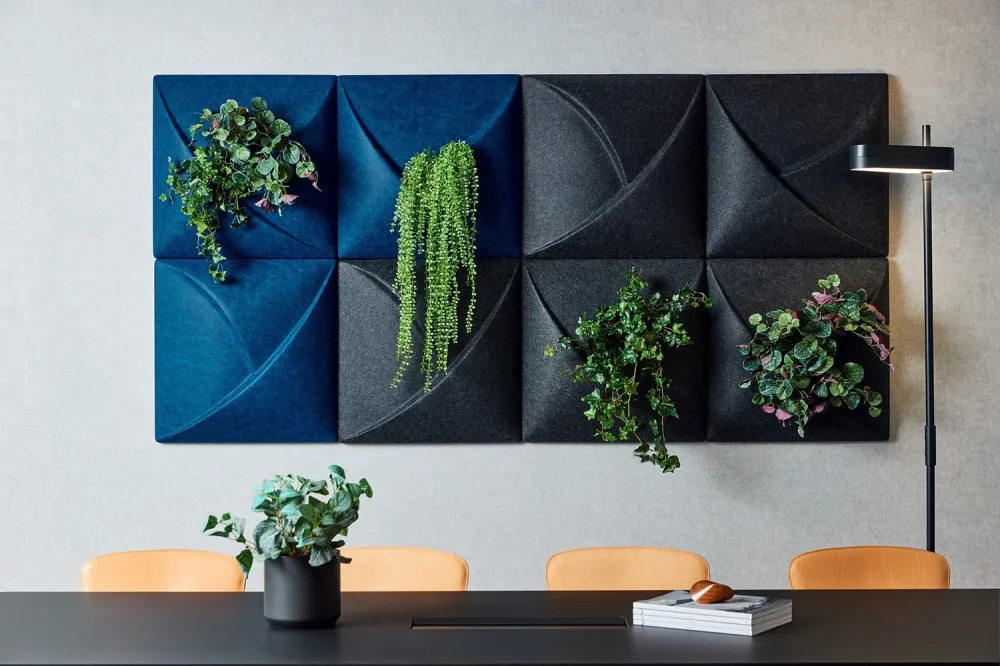 PlantPanel Slice akustik vægpanel til plante, flere farver - 58x58 cm Cyan