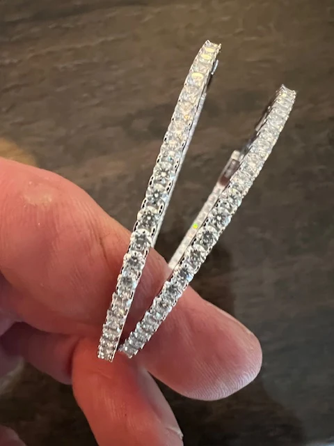 ØRERINGE SØLV BELALGT MED PLATIN ISAT 7.2 CT MOISSANIT