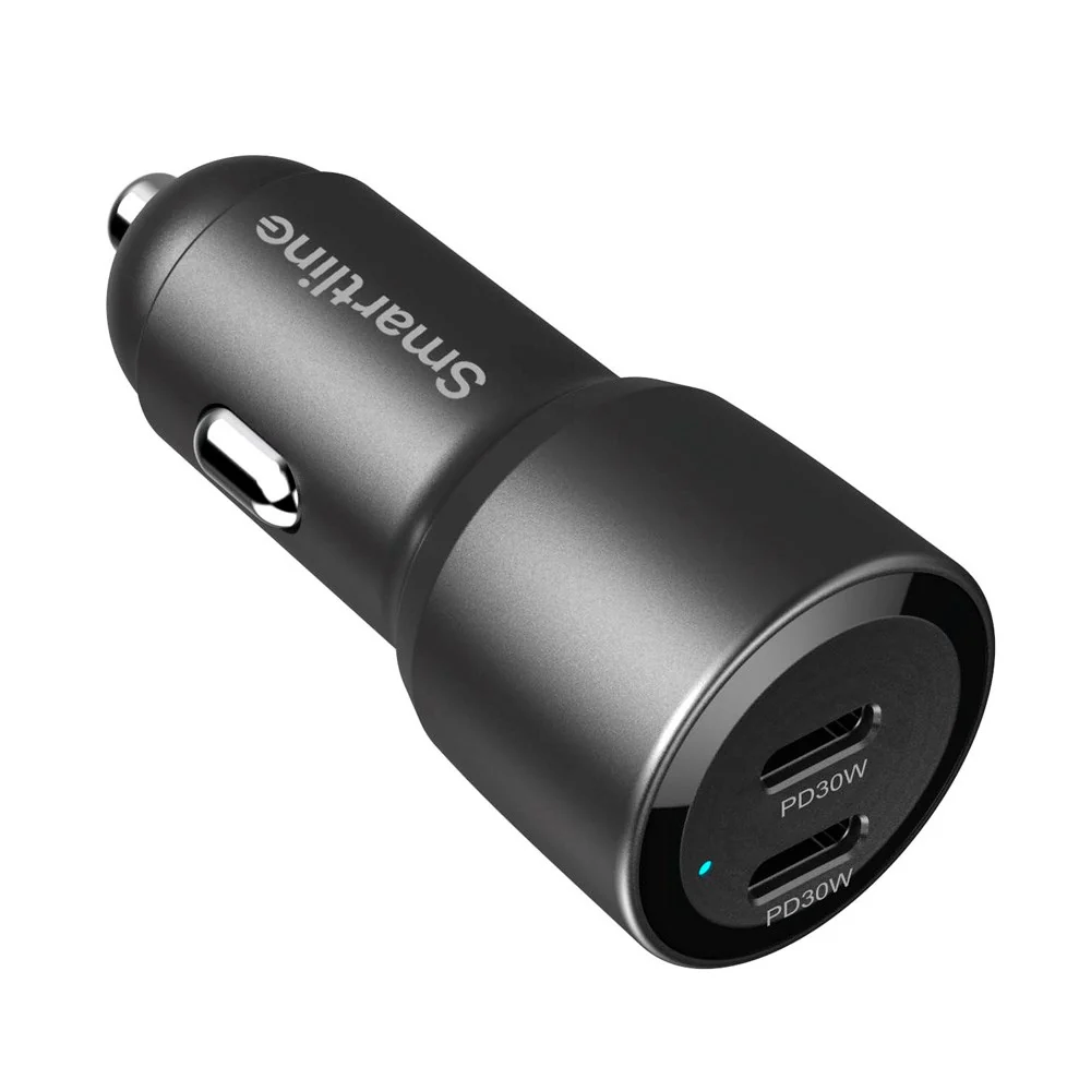 Smartline 60W PD (Power Delivery) Biloplader 2 x USB-C - Midnight