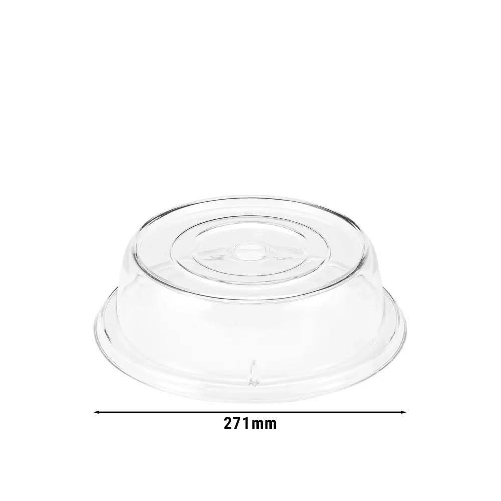 (12 stk.) CAMBRO | CAMCOVERS® - Pladedæksel lavet af Camwear® - Polykarbonat - ø 254 mm - Transparent