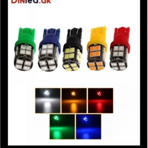 T10 W5W LED pære - sæt med 2 stk. - 12v 2