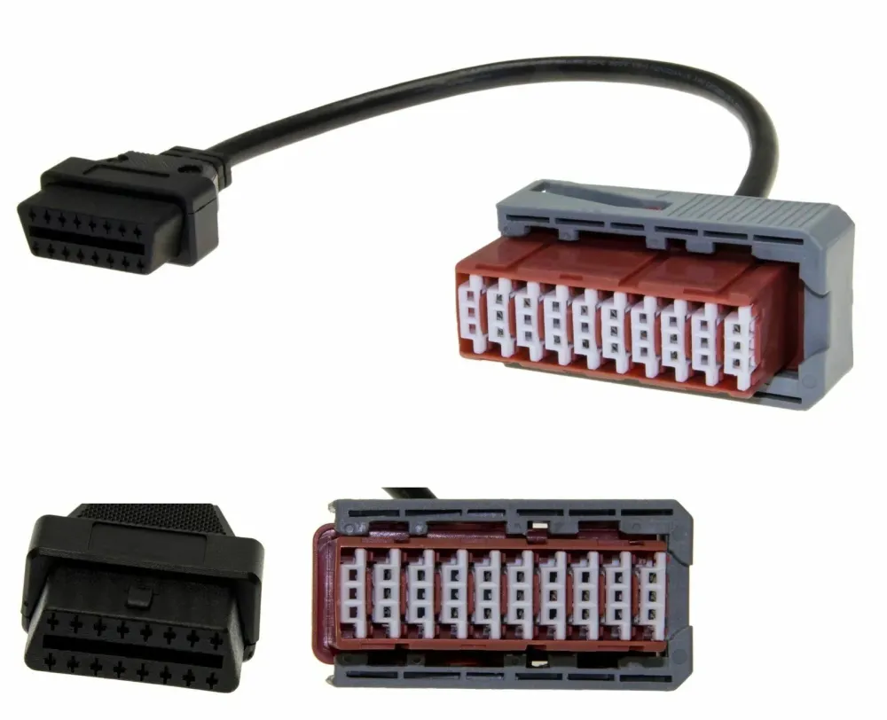 Til Citroen Peugeot PSA 30Pin Adapterstik OBDII OBD2 16 Pin Diagnostic til Citroen Peugeot med DC