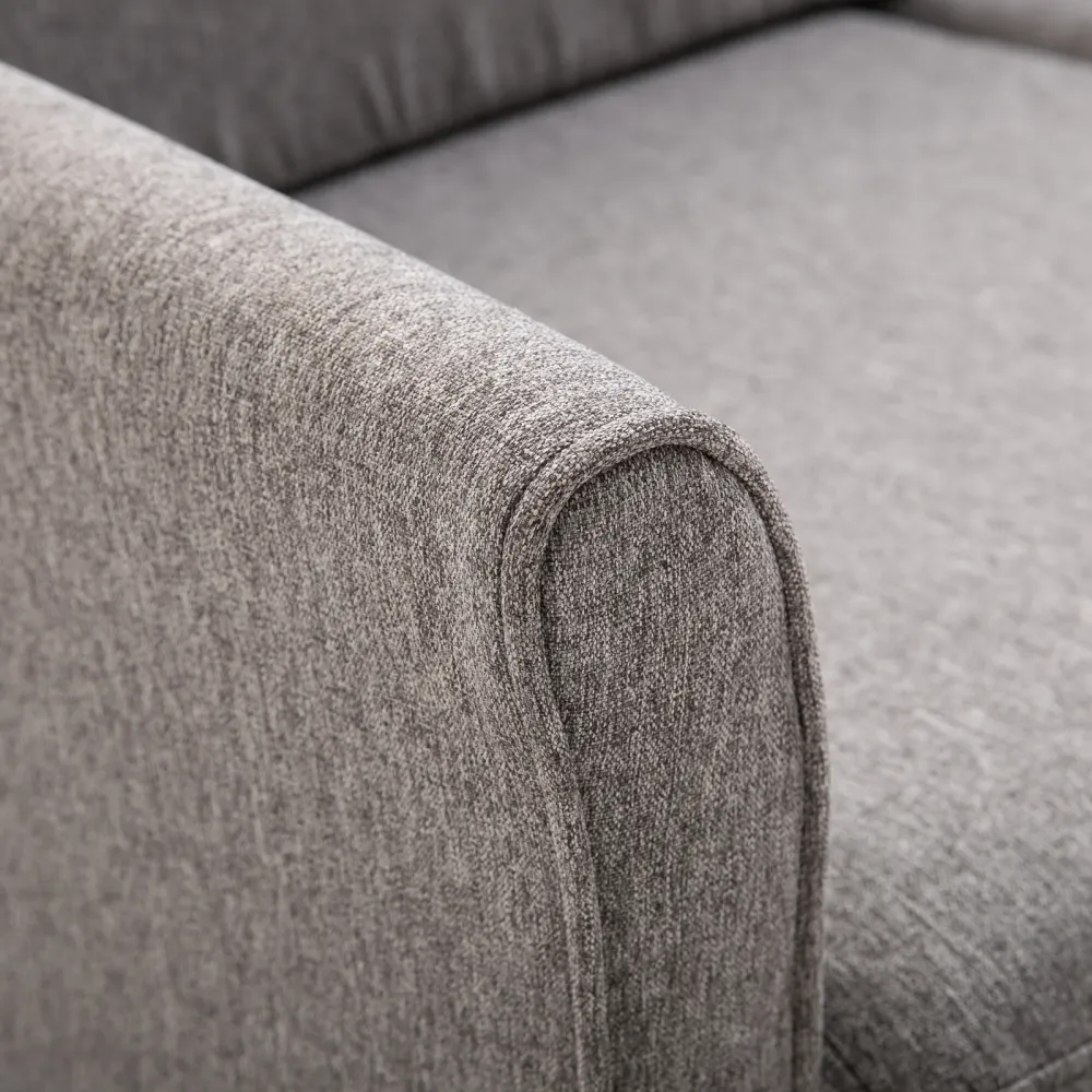 ® To-personers sofa | aftagelige hynder | hør, skum, gummitræ | lysegrå | 141 x 70 x 78 cm
