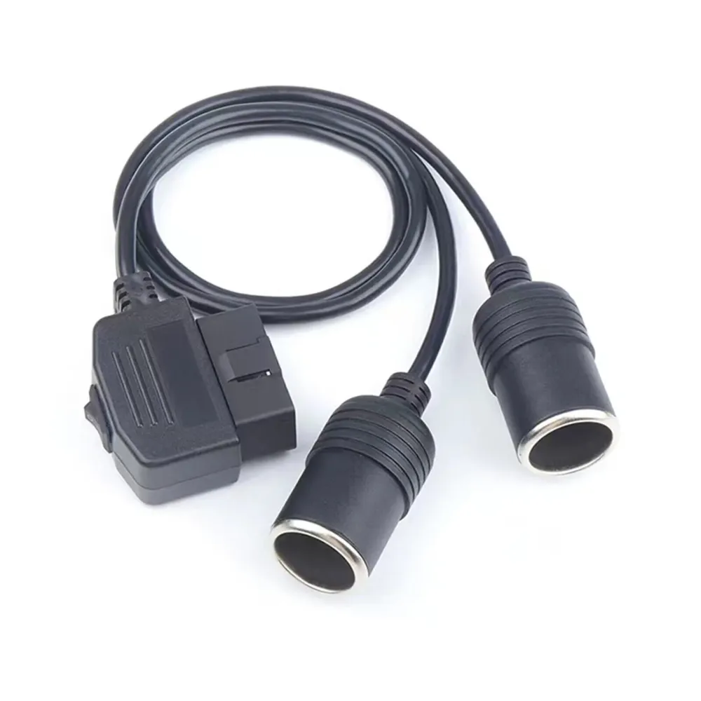 Universal OBD2 Diagnostic Tool Car Cigaret tænder 16 Pin Socket Strøm adapter 2-vejs adapter