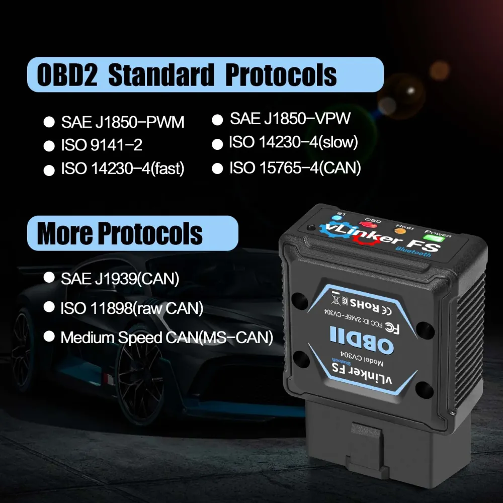 Vgate vLinker FS Wireless pairing OBD2 diagnostisk scannings værktøj til Forscan, Scan My Tesla appen osv.