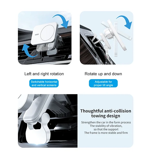 W-987 QI Trådløs MagSafe oplader til bil - Kridt