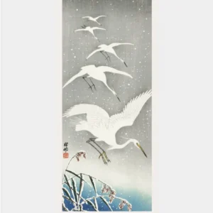 Egrets snow - Japansk kunst plakat