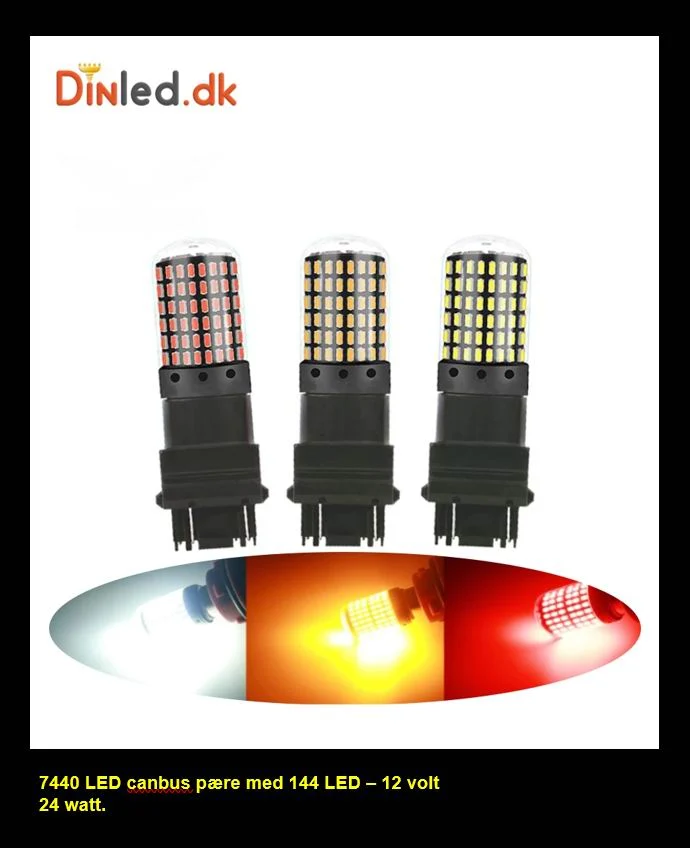 7440 pære med 144 LED og CANBUS - 12v 1