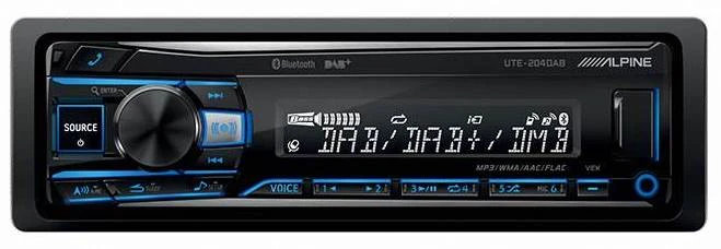 ALPINE UTE-204DAB 1-DIN Bilstereo m. Bluetooth-enabled og DAB+