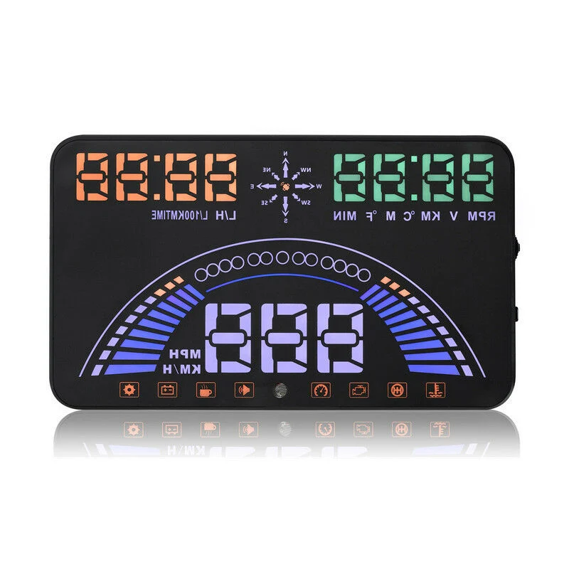 Auto HUD Head Up Display OBD2 Auto Gauge 5.8 "Dash-skærm Konstrueret GPS