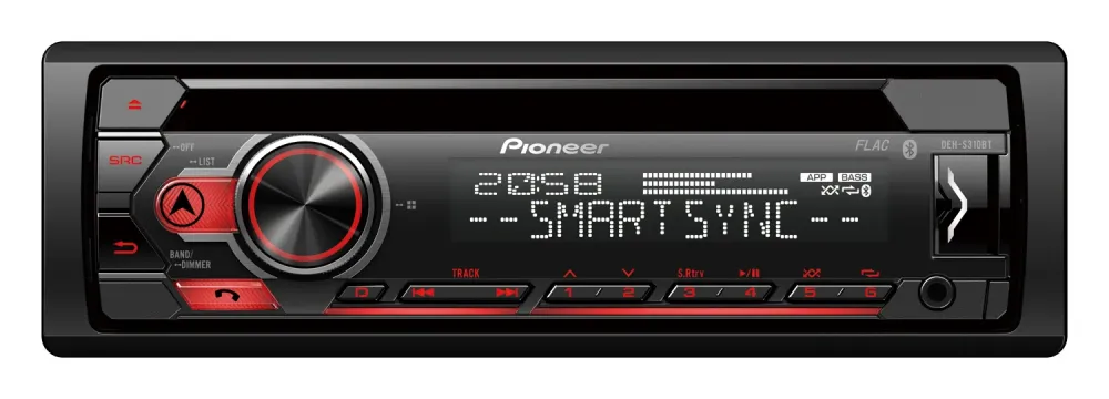 Pioneer DEH-S320BT 1-DIN Bilstereo m. Bluetooth-enabled