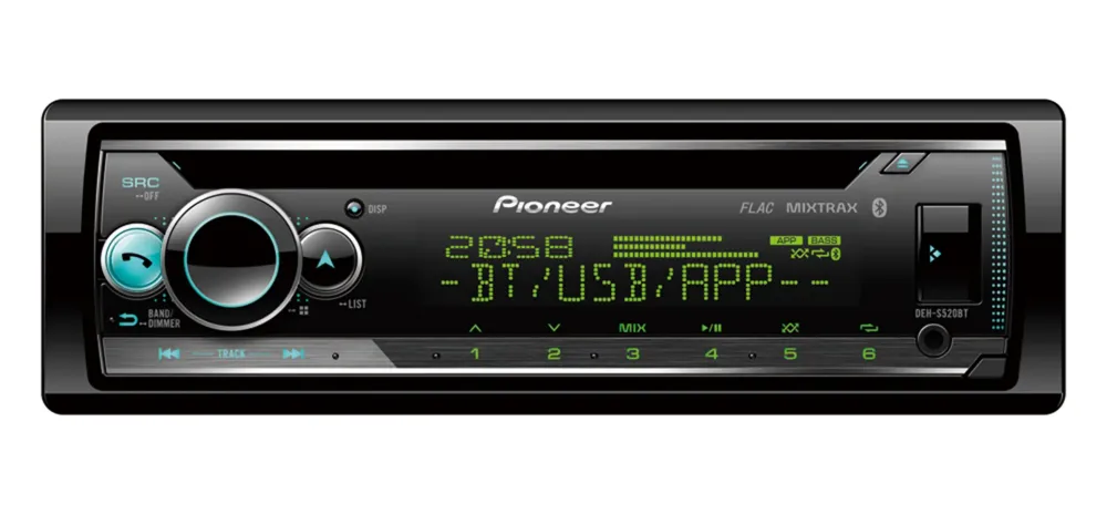 Pioneer DEH-S520BT 1-DIN Bilstereo m. CD, Bluetooth-enabled og Spotify