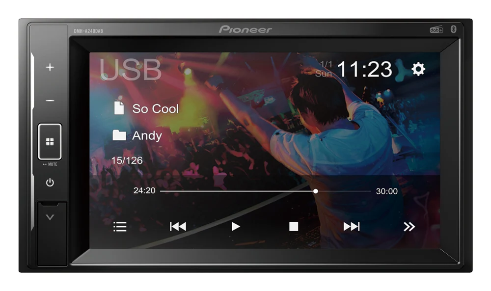Pioneer DMH-A240DAB Bilstereo Multimediaafspiller Bluetooth/DAB+