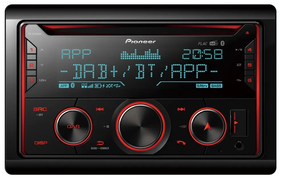 Pioneer FH-S820DAB 2-DIN Bilstereo m. DAB og Bluetooth-enabled