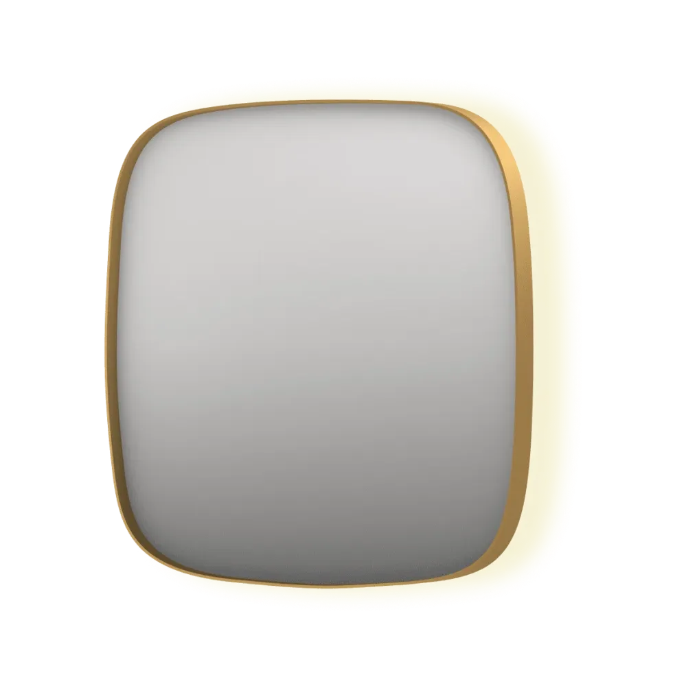 SP30 superellipse spejl med indirekte LED - 60x4x60 - børstet mat guld