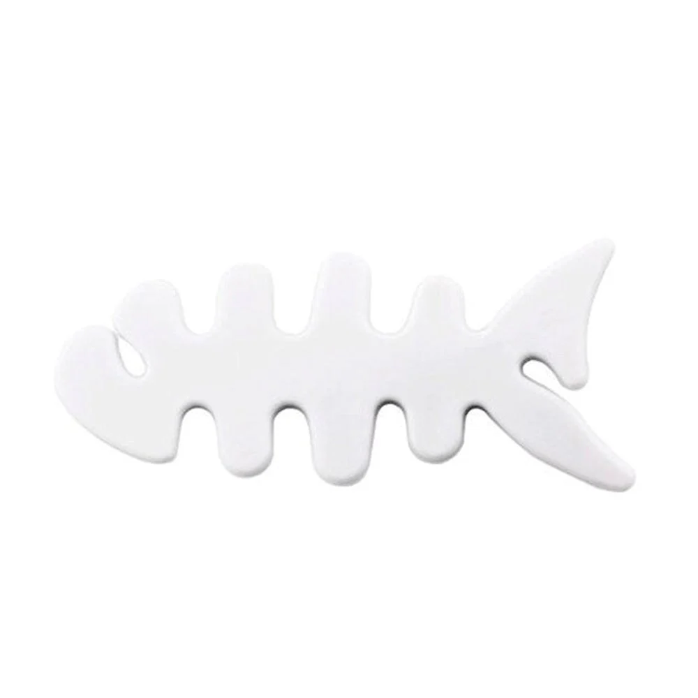 Mini Kabelopruller i Plastik - Fisk - Ivory