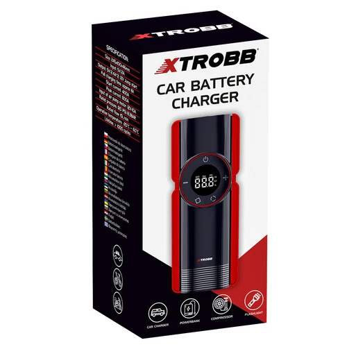 6-i-1 Power Bank, Jump Starter, Kompressor - 10.000 mAh til Bilen