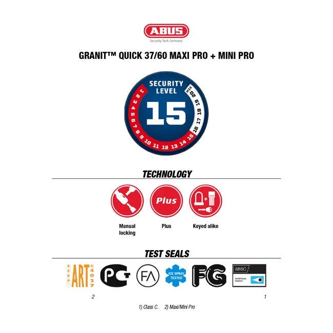 Abus Granit Quick 37/60 HB50 Mini Pro skivelås