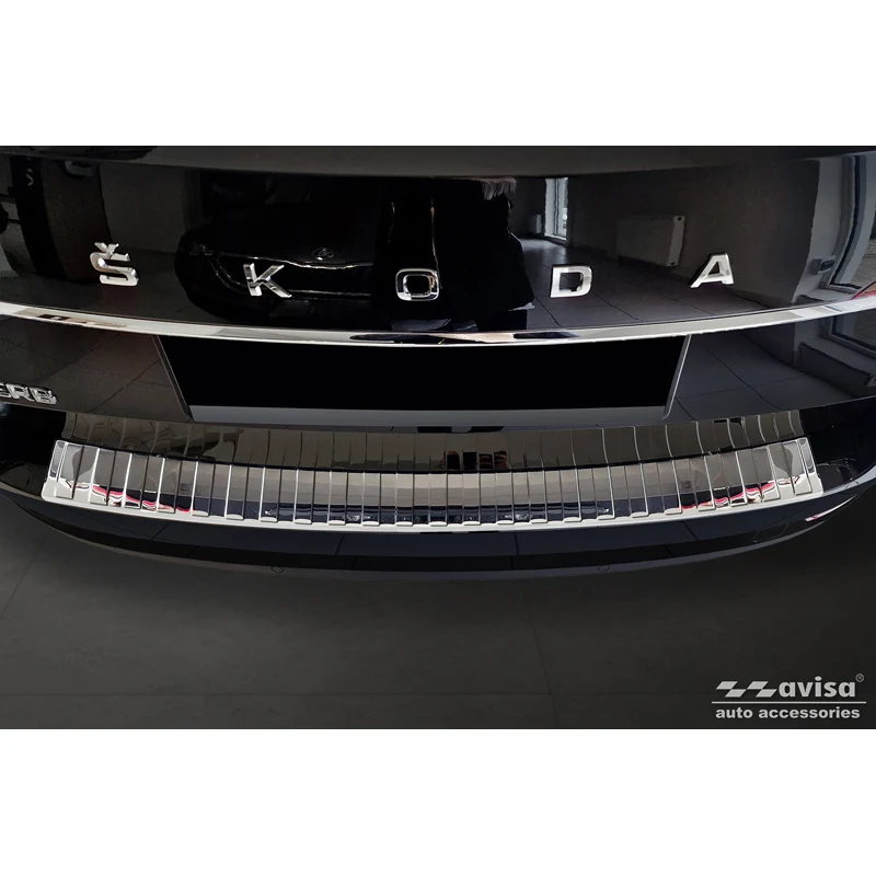 Avisa, Bagkofangerbeskytter, blankpoleret, Rustfritstål, passer til Skoda Superb Combi 2015-2019 incl. Facelift 2019-2024...