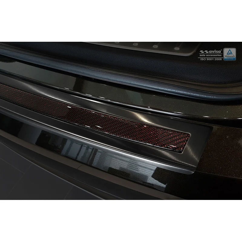 Avisa, Bagkofangerbeskytter, DeLuxe, Rustfritstål, passer til BMW X6 F16 2014-2019 Black/Red-Black Carbon excl. M-Package