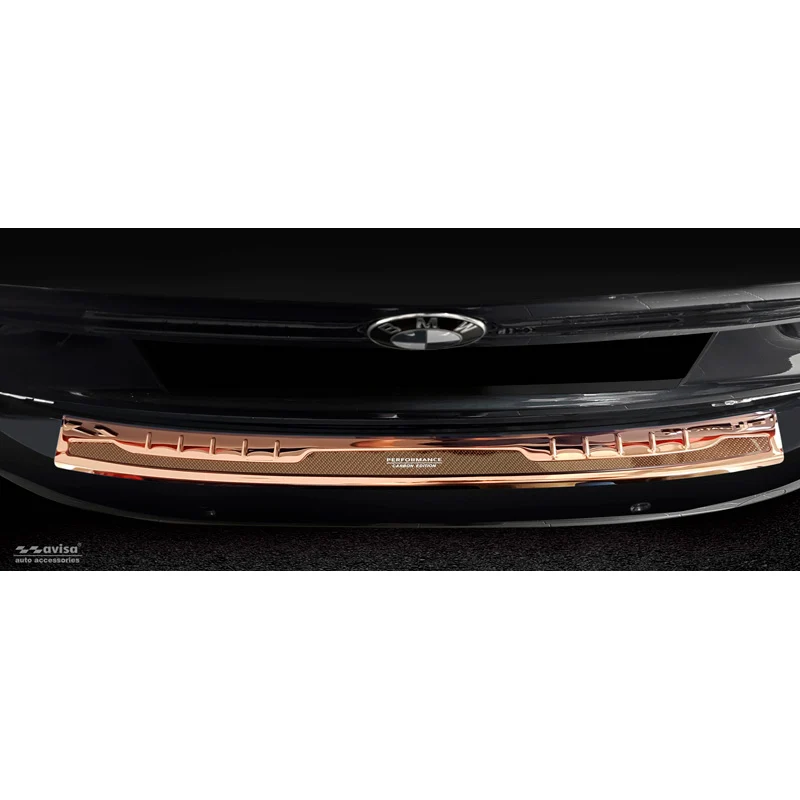 Avisa, Bagkofangerbeskytter, DeLuxe, Rustfritstål, passer til BMW X1 F48 2015-2022 'Performance' Copper Mirror/Copper Carbon