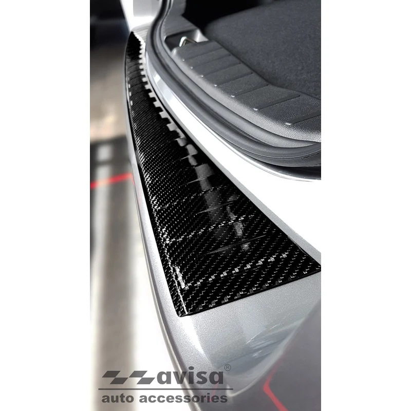 Avisa, Bagkofangerbeskytter, 3D ægte carbon, passer til Mitsubishi ASX Facelift 2019- 'Ribs'