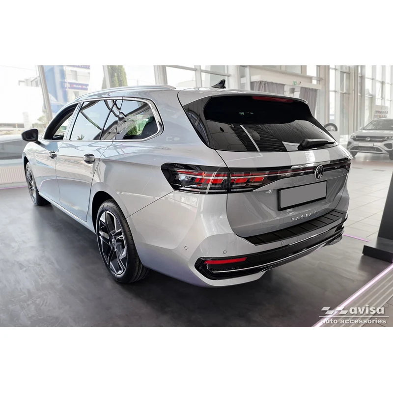 Avisa, Bagkofangerbeskytter, Mat Sort, Rustfritstål, passer til Volkswagen Passat Variant (CJ5) 2023- 'Ribs'