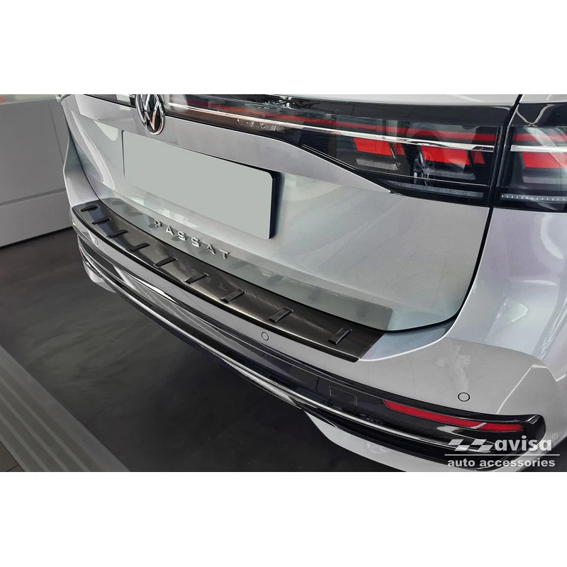Avisa, Bagkofangerbeskytter, Sort, Rustfritstål, passer til Volkswagen Passat Variant (CJ5) incl. R-Line & Hybrid 2024- 'S...