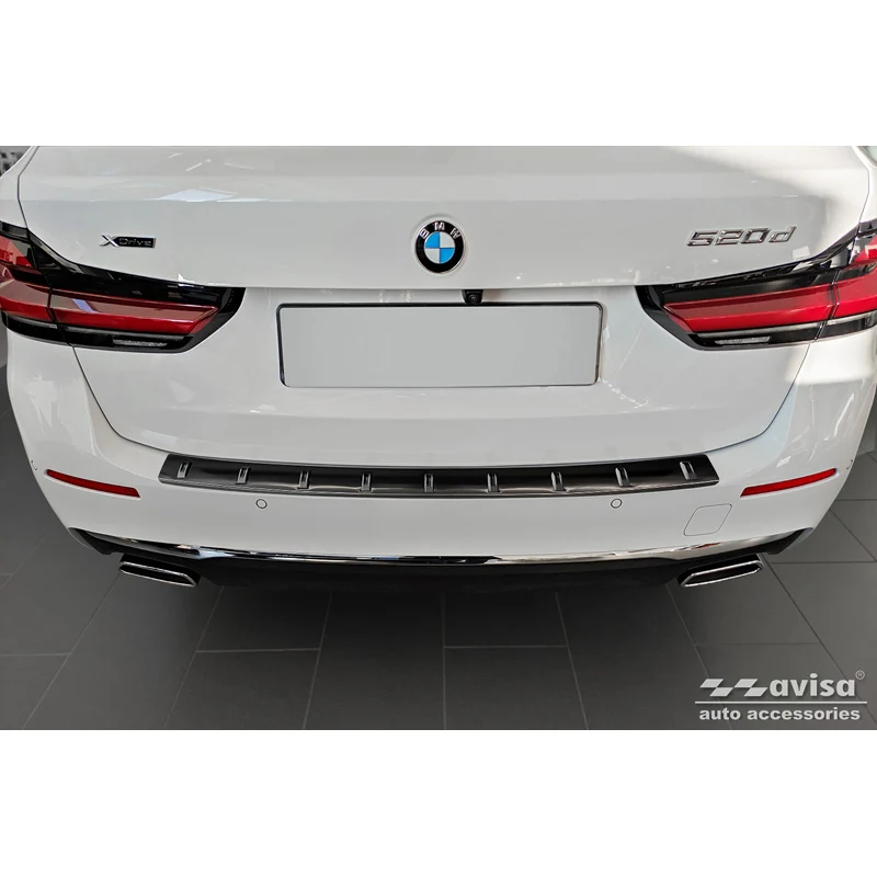 Avisa, Bagkofangerbeskytter, Sort, Rustfritstål, passer til BMW 5-Series G31 FL Touring 2020- excl. M-Sport 'STRONG EDITION'
