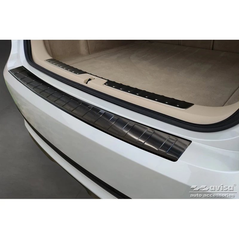 Avisa, Bagkofangerbeskytter, Sort, Rustfritstål, passer til BMW X6 F16 2014-2019 'Ribs' excl. M-Package