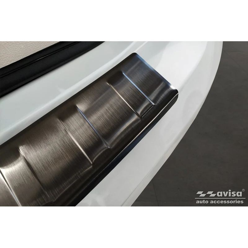 Avisa, Bagkofangerbeskytter, Sort, Rustfritstål, passer til BMW X6 F16 2014-2019 'Ribs' excl. M-Package