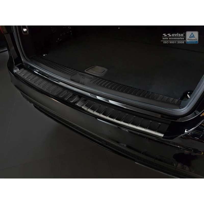 Avisa, Bagkofangerbeskytter, Sort, Rustfritstål, passer til Mercedes C-Class W205 Kombi 2014-2021 'Ribs'