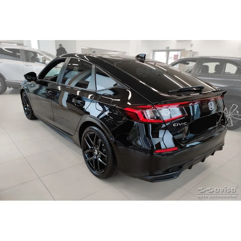 Avisa, Bagkofangerbeskytter, Sort, Rustfritstål, passer til Honda Civic XI HB 2022- 'Ribs'