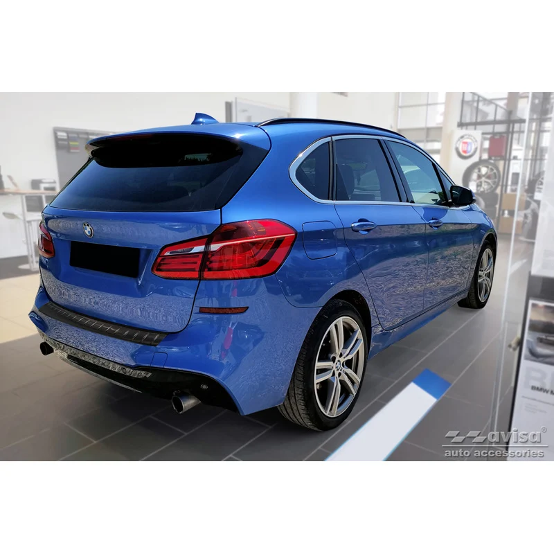 Avisa, Bagkofangerbeskytter, Sort, Rustfritstål, passer til BMW 2 Active Tourer F45 2013-2021 M-Pakage 'Ribs'