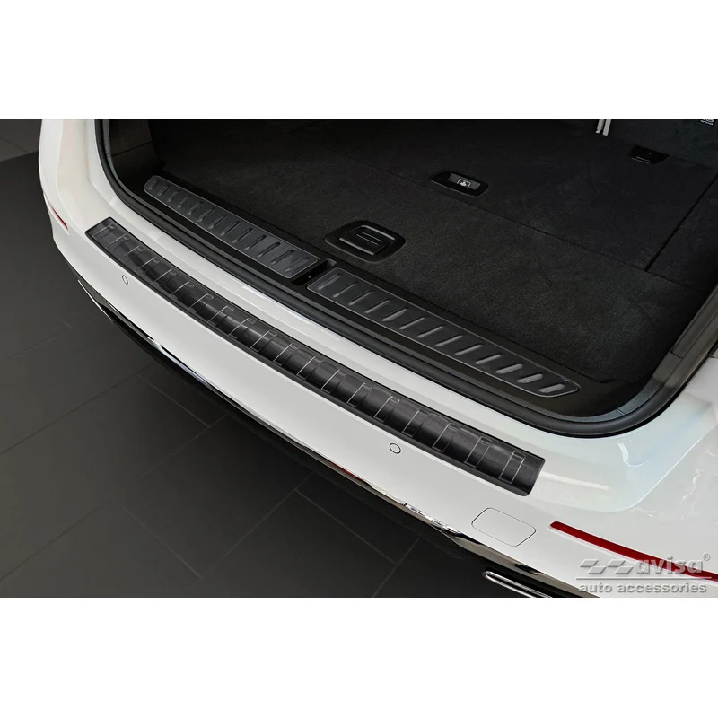 Avisa, Bagkofangerbeskytter, Sort, Rustfritstål, passer til BMW 5-Series G31 Touring Facelift 2020- excl. M-Sport 'Ribs'