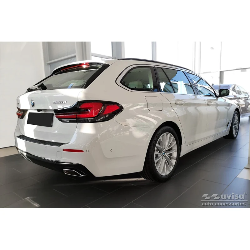 Avisa, Bagkofangerbeskytter, Sort, Rustfritstål, passer til BMW 5-Series G31 Touring Facelift 2020- excl. M-Sport 'Ribs'