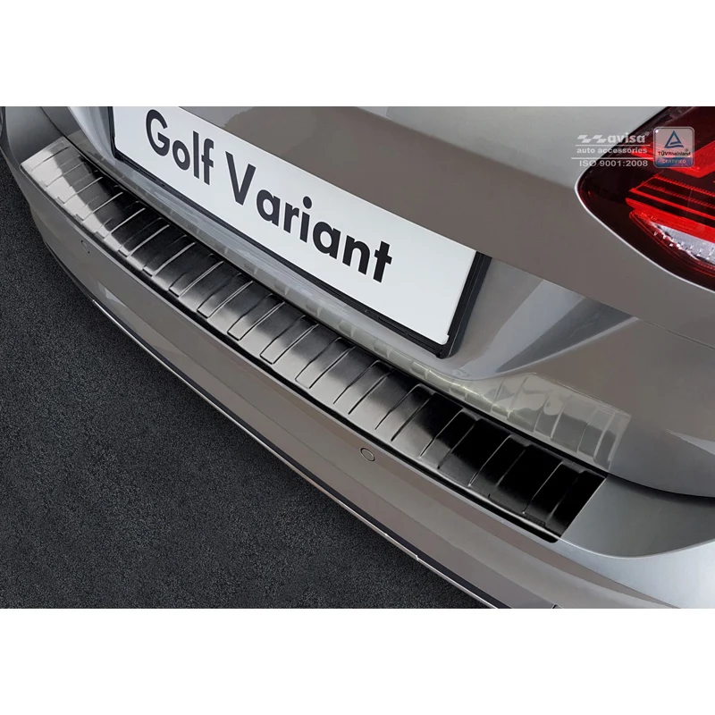 Avisa, Bagkofangerbeskytter, Sort, Rustfritstål, passer til Volkswagen Golf VII Variant Facelift incl. R-Line & Alltrack 2...