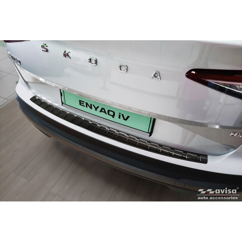 Avisa, Bagkofangerbeskytter, Sort, Rustfritstål, passer til Skoda Enyaq iV 2020- excl. Coupe 'Ribs'