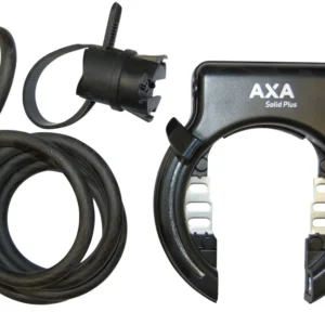 Lås AXA Solid Plus Sort u/bolt m.wire 1500x10mm