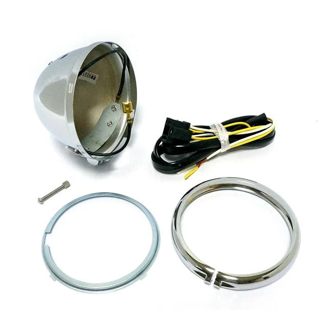 Bates 4-1/2" bundmonteret forlygtehus i krom