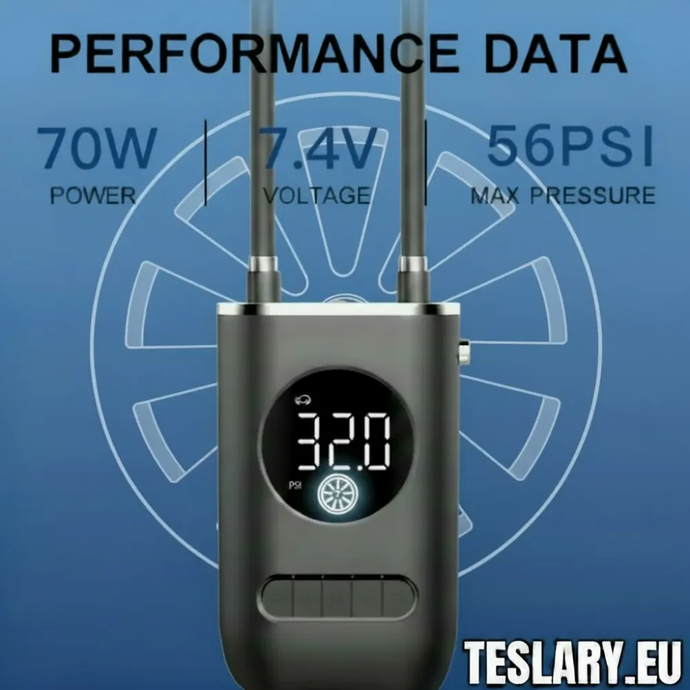 Bærbart batteridrevet dækkompressor til Tesla, BYD, MG & andre EV'er